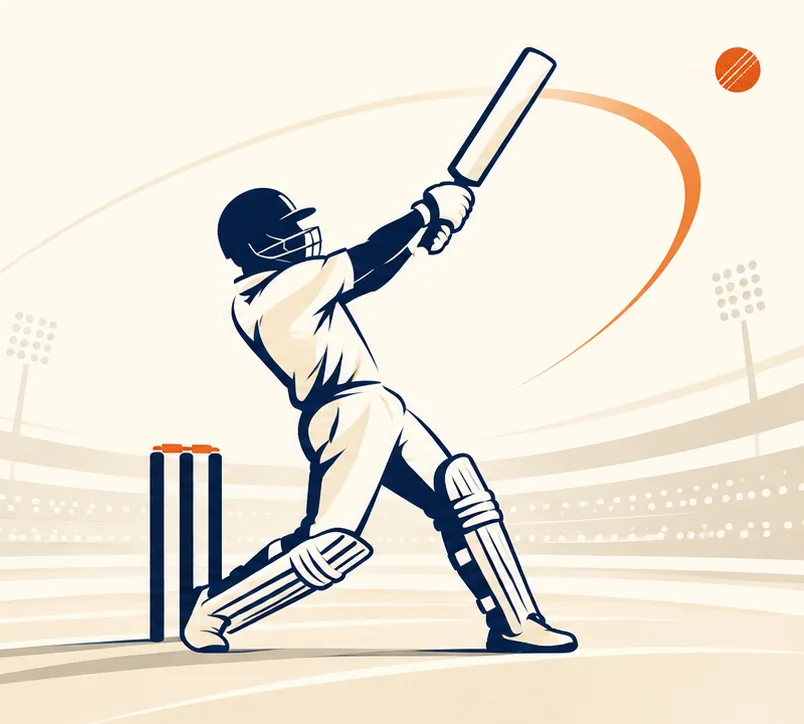 Illustration of a batter mid-shot